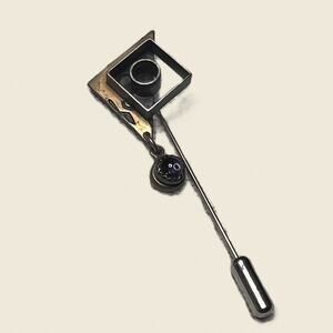 Modernist Sterling Silver Amethyst Stick Pin • 1980s–1990s Studio Jewelry